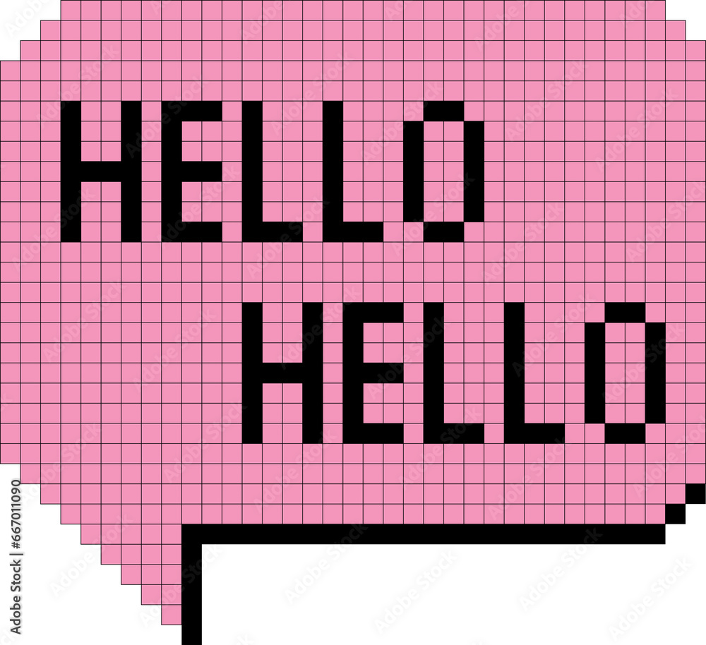 Aufkleber digital png illustration of pink speech bubble with hello hello text on transparent background