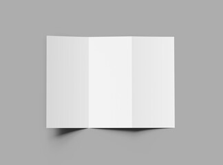 Blank A4 Trifold booklet template for presenting your design. 3d render