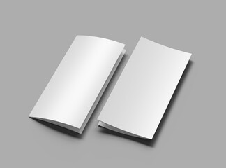 Blank A4 Trifold booklet template for presenting your design. 3d render