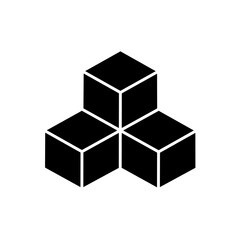 cube icon vector on white background