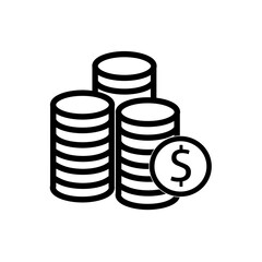coin stack icon with simple design