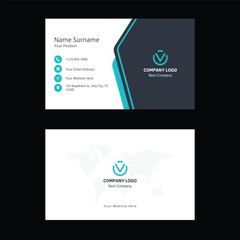 Business Card Template Design Abstract Modern Icon Color for Luxury Presentation of Simple Corporate Identity Concept