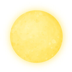 Full moon in PNG isolated on transparent background,watercolor moon