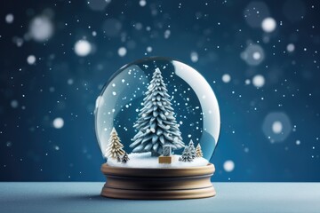 Fototapeta na wymiar Magical snow globe with Christmas decorations. Generative AI