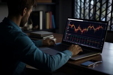 Trader working with graphics 