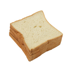 Slices of bread isolated on transparent background