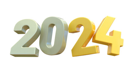 2024 Gold number New Year 3d