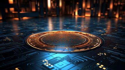 High-tech equipment installed on the floor