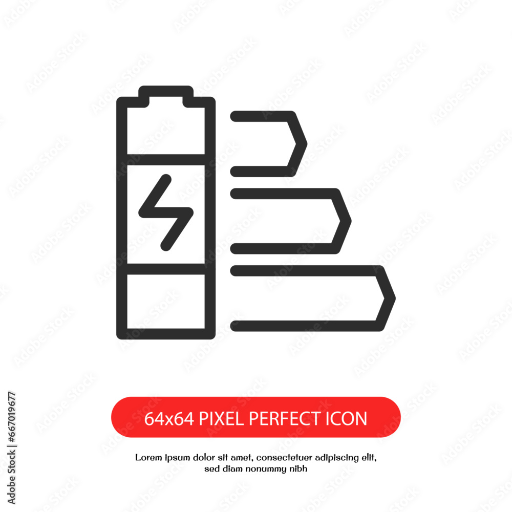 Aufkleber power consumption level outline icon pixel perfect good for web or mobile app