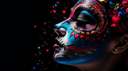 portrait of a woman with a mask HD 8K wallpaper Stock Photographic Image 