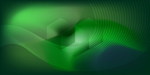 Fototapeta premium abstract green bio wave background with dynamic lines