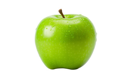 Green Apple on transparent Png.Ai generative.