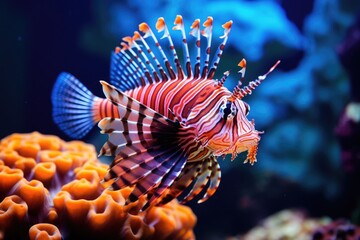 Dwarf lionfish on the coral reefs
