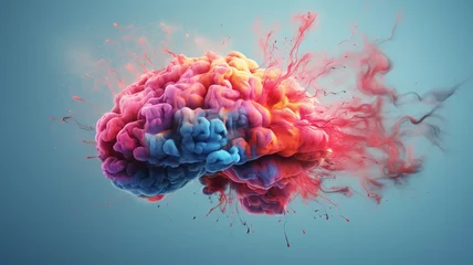 Zelfklevend Fotobehang The human brain explodes into imagination and beautiful colors. © sema_srinouljan