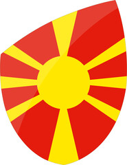 Obraz premium North Macedonia flag in rugby icon style