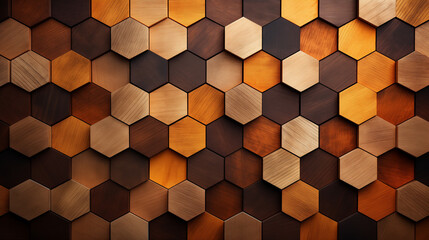 hexagonal wooden tiles background