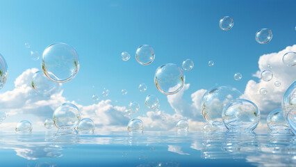 soap bubbles in the sky