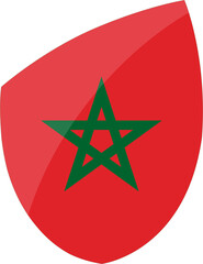 Morocco flag in rugby icon style