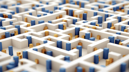 3d render of a maze