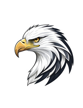 eagle logo, white background, illustration style, flat vector. ai