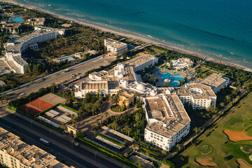 Aerial view of the Tunisian coast and the city of Mahdia.