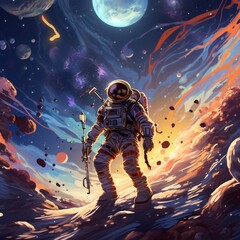 Space Adventures. Generative AI illustration