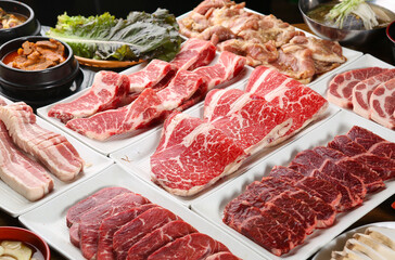 Assorted Grilled Pork Cuts, 돼지고기모듬세트