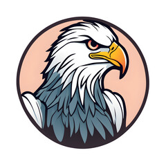 Fototapeta premium eagle logo, white background, illustration style, flat vector. ai
