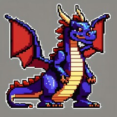 Fototapeta premium Pixel art dragon