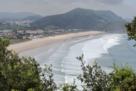 Berria beach, and Punta El Brusco,  Santo&ntilde;a, Cantabria, Spain