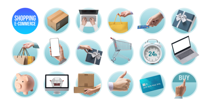 Shopping and e-commerce icon set