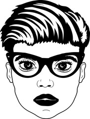 Women with Messy Bun Bandana Clipart mom life Woman's face Middle finger  Middle Finger Hand SVG Bundle Humor Funny prints skeleton vector Cartoon hand