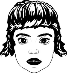 Women with Messy Bun Bandana Clipart mom life Woman's face Middle finger  Middle Finger Hand SVG Bundle Humor Funny prints skeleton vector Cartoon hand