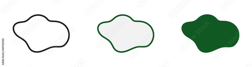 Aufkleber liquid abstract shape set. blob in minimal geometric form collection. curvy wavy elements for modern
