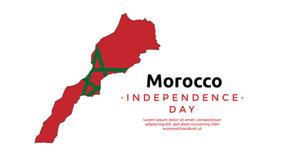 Morocco independence day social media banner design - obrazy, fototapety, plakaty
