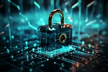 A blockchain concept embodies internet security and data protection principles - obrazy, fototapety, plakaty