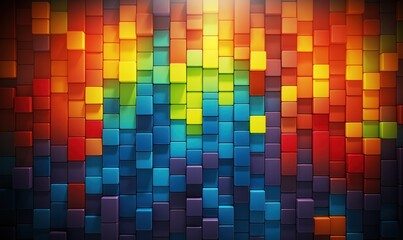 Abstract background with colorful squares.  illustration.