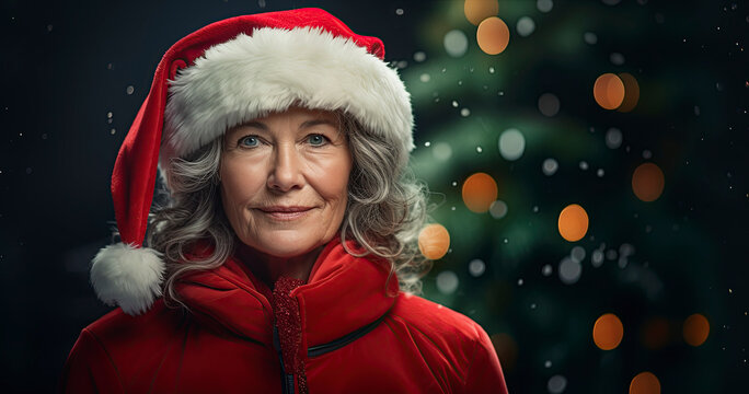 AI-generated image of a female Santa Claus.