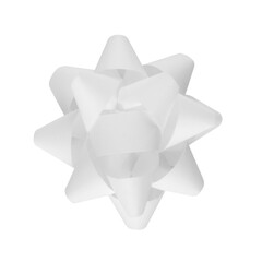 White Christmas bow ribbon isolated from white background. Clipping path included. PNG format.