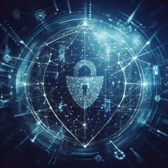 Internet security system concept background generative ai art