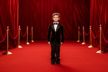 Glamorous Child red carpet. Cute little celebration. Generate AI