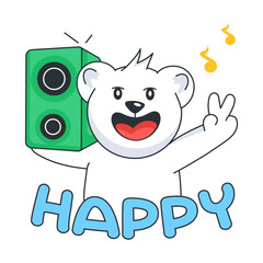 Naklejka premium Bear Speaker 