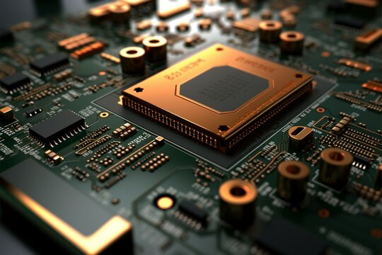 Precision engineered circuit board embellished with intricate elements and connections