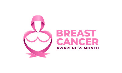 Breast cancer awareness month logo vector design