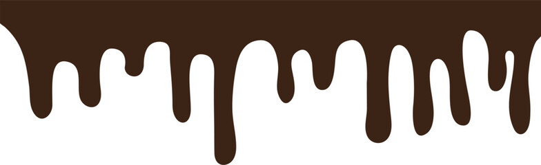 Chocolate dripping on white background