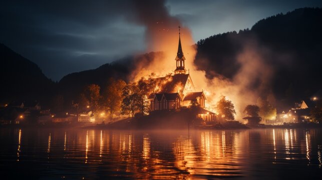 blazing church