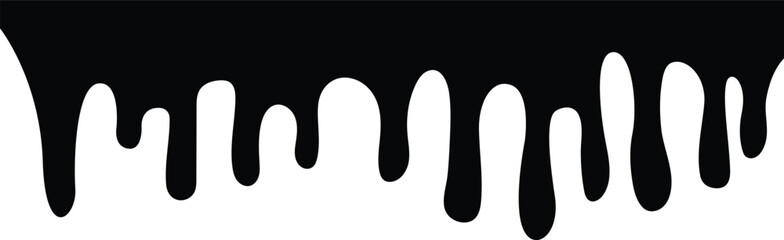 Dripping Oil Liquid Ink Black Silhouettes