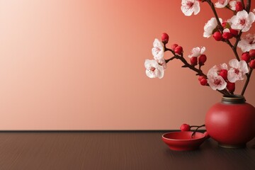 Fototapeta na wymiar Captivating Chinese new year red background. Decoration culture. Generate Ai