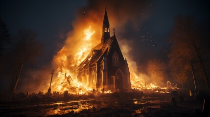 burning cathedral