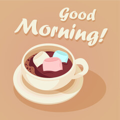 Cup of Cocoa With Marshmallows, Good Morning Wishes